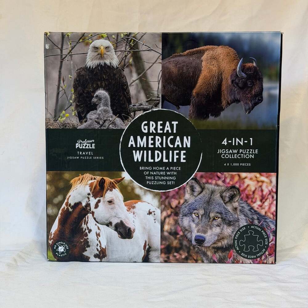 Professor Puzzle Great American Wildlife 4-in-1 Jigsaw Puzzle Collection